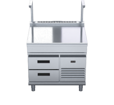 Waldorf 800 Series BTL8900S-RB - 900mm Bench Top With Salamander Support Low Back Version  Refrigerated Base
