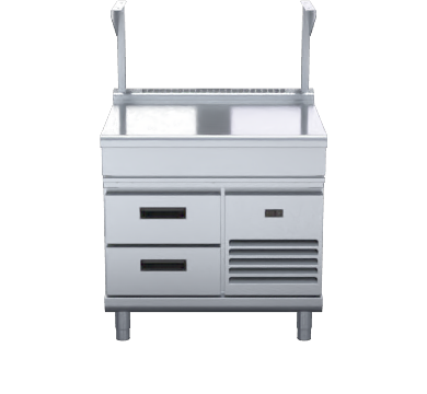 Waldorf 800 Series BTL8900S-RB - 900mm Bench Top With Salamander Support Low Back Version  Refrigerated Base