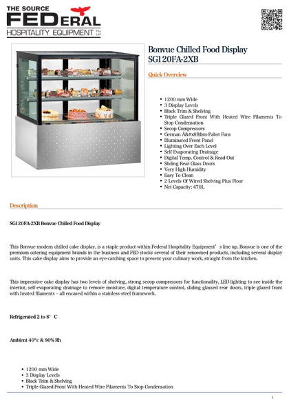 FED SG120FA-2XB Bonvue Chilled Food Display