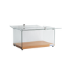 Exquisite CD45-Walnut Two Tiers Curved Glass Ambient Cake Display  Elegant Walnut Colour 45 Litre