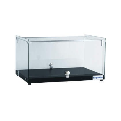 Exquisite CD35-B One Tier Flat Glass Ambient Cake Display – Woodgrain Black Colour
