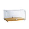 Exquisite CD45-O Two Tiers Curved Glass Ambient Cake Display – Natural Oak Colour