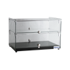 Exquisite CD50-B Two Tiers Flat Glass Ambient Cake Display – Black Colour