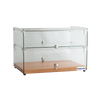 Exquisite CD50-O Two Tiers Flat Glass Ambient Cake Display – Natural Oak Colour