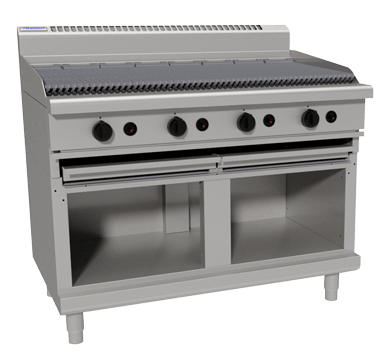 Waldorf 800 Series CHL8120G-CB - 1200mm Gas Chargrill Low Back Version - Cabinet Base - LPG