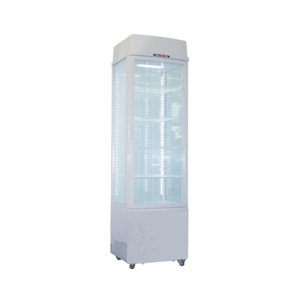 Exquisite CTD235 Black Four Sided Glass Upright Display Refrigerators