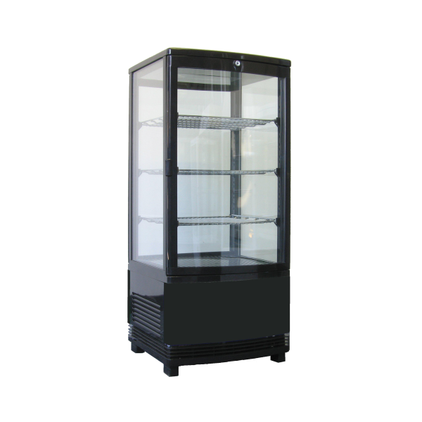 Exquisite CTD78LED Black Four Sided Glass Counter Top Display Refrigerators with LED