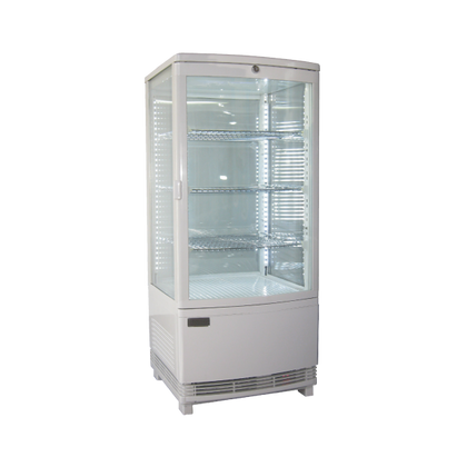 Exquisite CTD78 - 4 Sided Glass Counter Top Display Fridge - White
