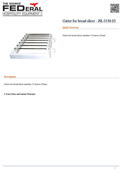 Baker Max JSL-31M-25 Cutter for bread slicer