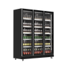 Exquisite DC1100 Three Glass Doors Upright Display Refrigerators – Black