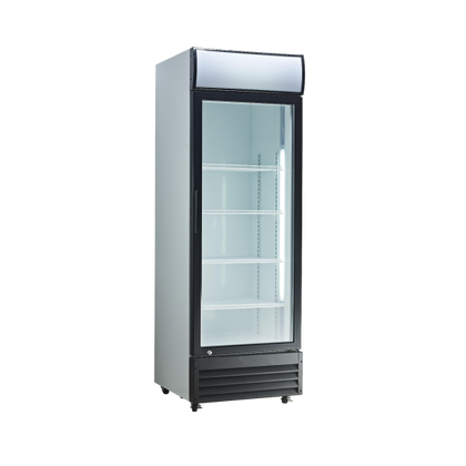 Exquisite DC400PB One Glass Door Upright Display Refrigerators – Black