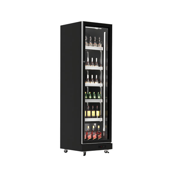 Exquisite DC410 One Glass Doors Upright Display Refrigerators – Black