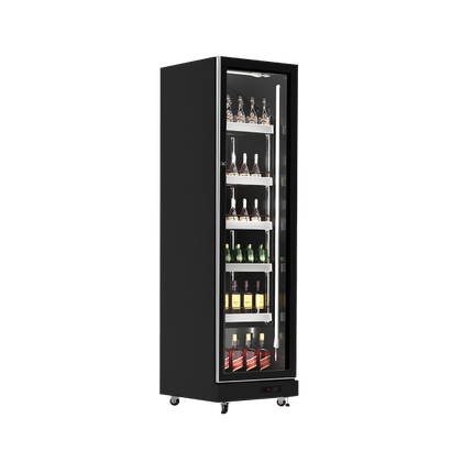 Exquisite DC410 One Glass Doors Upright Display Refrigerators – Black
