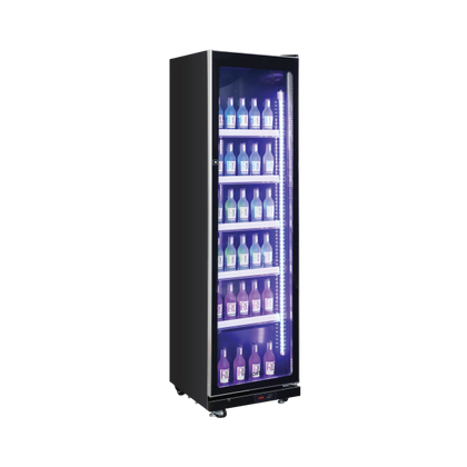 Exquisite DC410 One Glass Doors Upright Display Refrigerators – Black