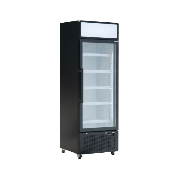 Exquisite DC440PB One Glass Door Upright Display Refrigerators – Black