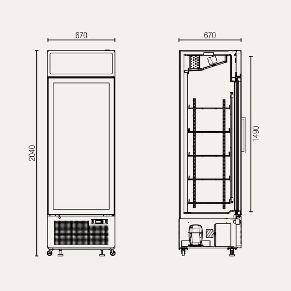 Exquisite DC440PB One Glass Door Upright Display Refrigerators – Black