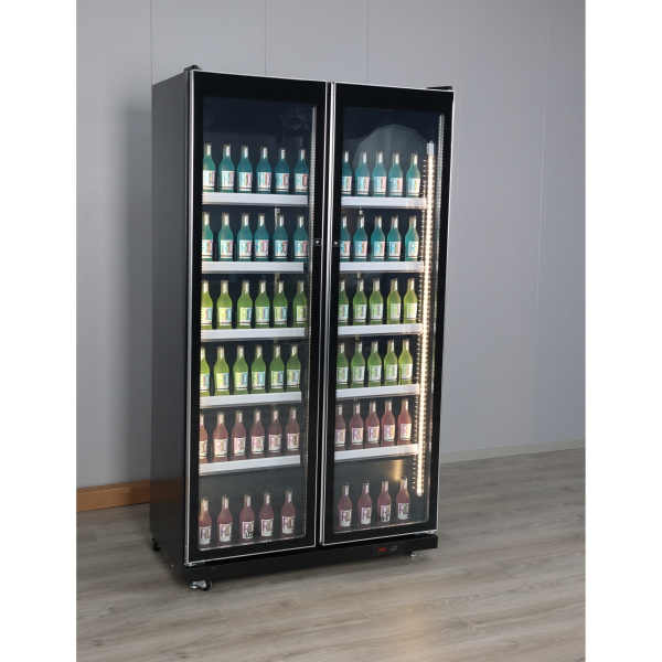 Exquisite DC700 Two Glass Doors Upright Display Refrigerators – Black
