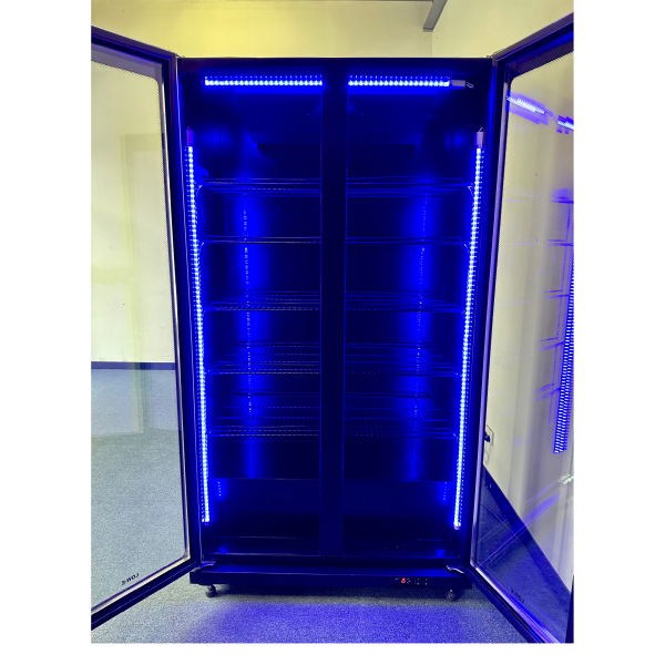 Exquisite DC1100 Three Glass Doors Upright Display Refrigerators – Black