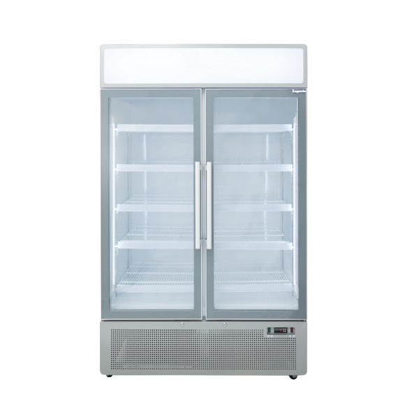 Exquisite DC880P Two Glass Door Upright Display Refrigerators – White