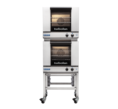 Turbofan E23M3/2C - Half Size Tray Manual Electric Convection Ovens Double Stacked With Castor Base Stand