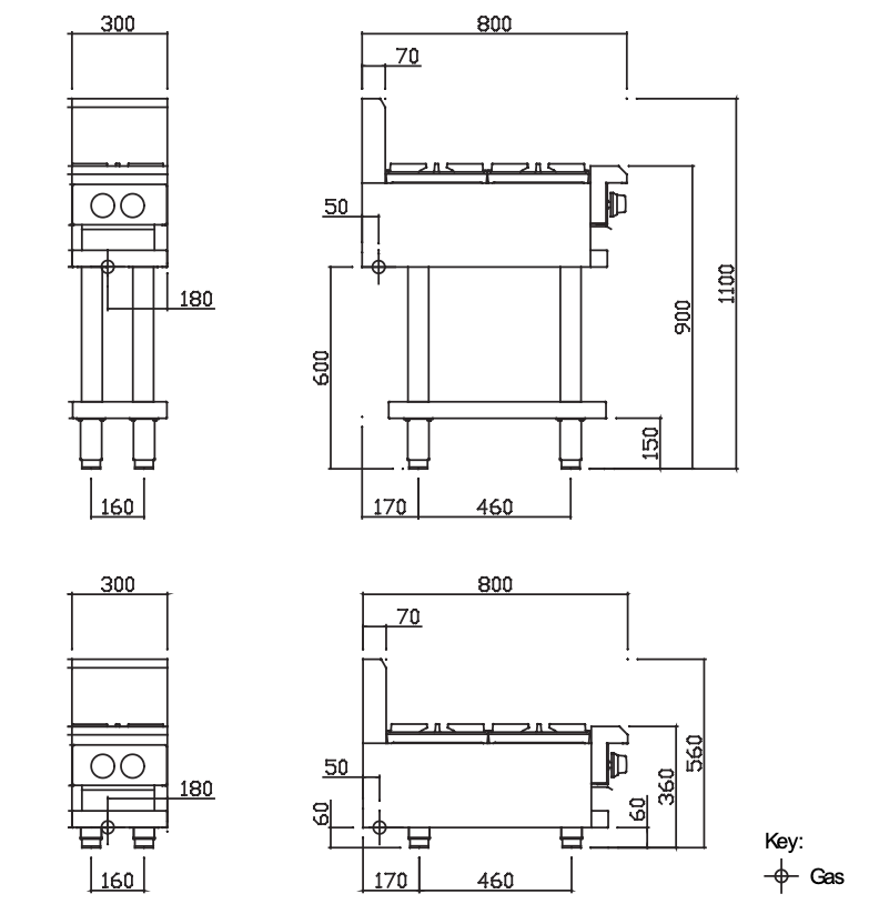 LUUS Element ECS-2B 2 Burner Cooktop 300mm