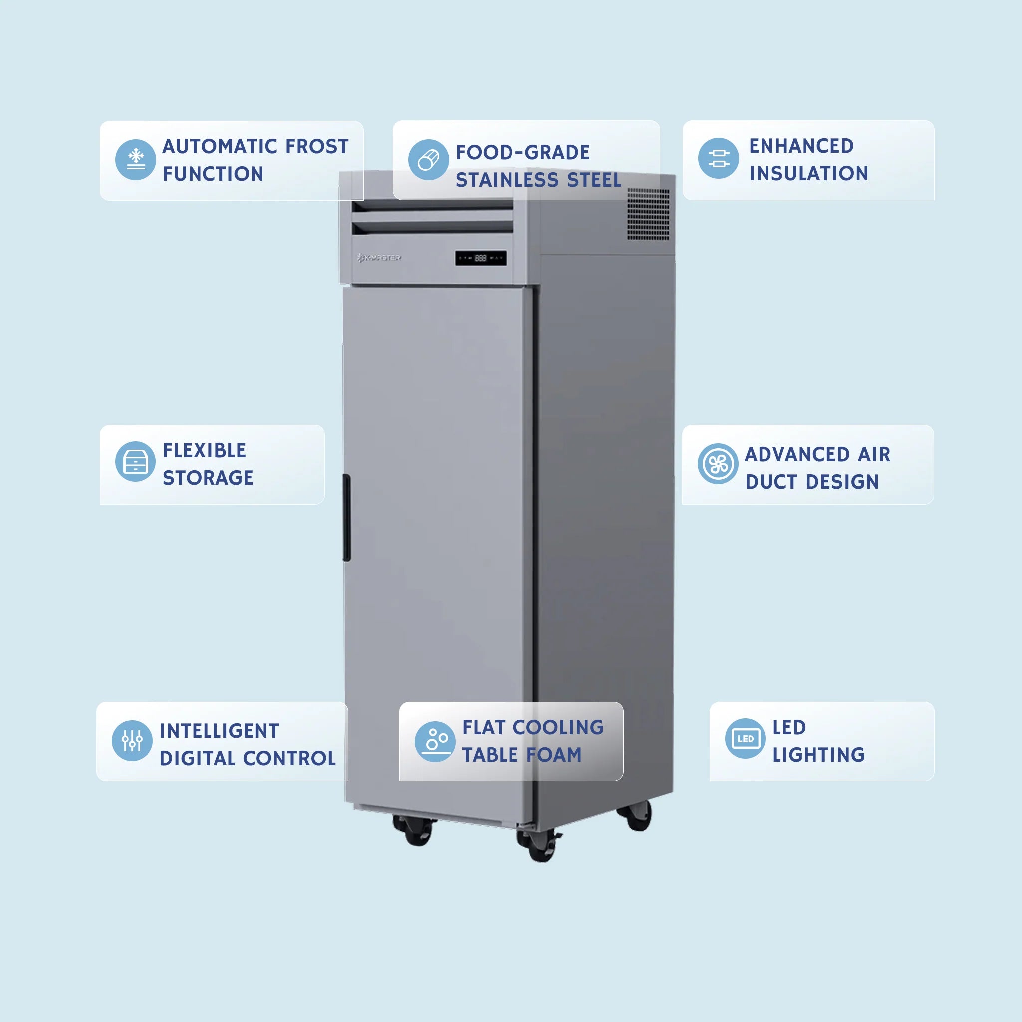 Upright Two Half Doors Refrigerator - HT25-2R-N