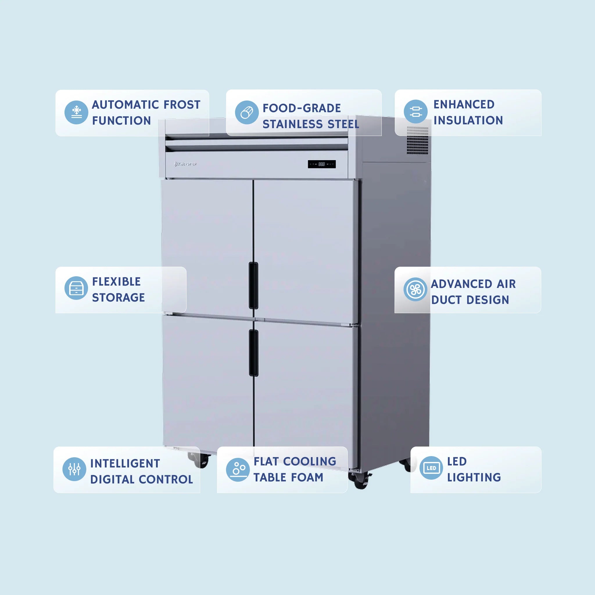 Upright Four Half Doors Freezer - HT45-4F-N