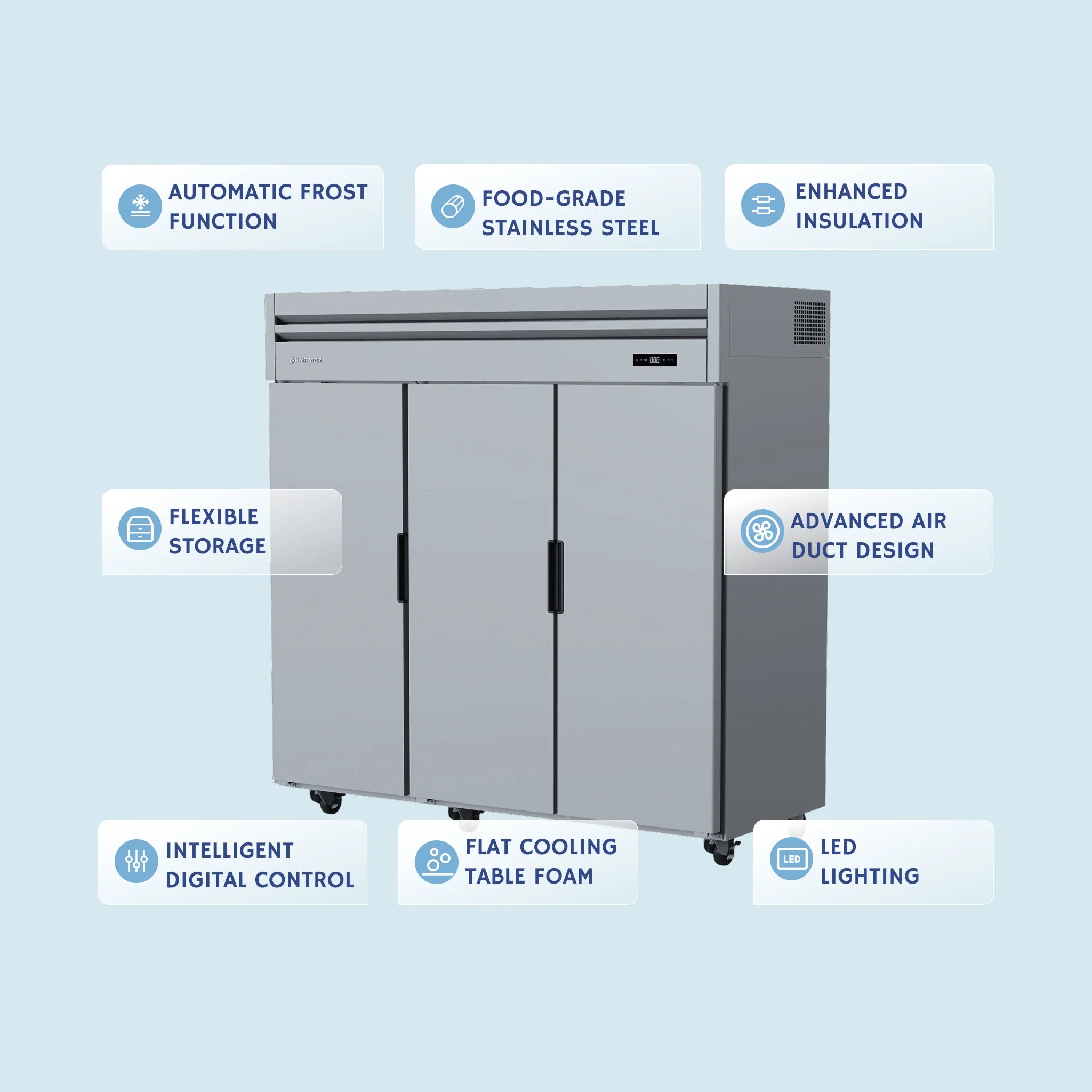 Upright Three Doors Refrigerator - HT65-3R-N