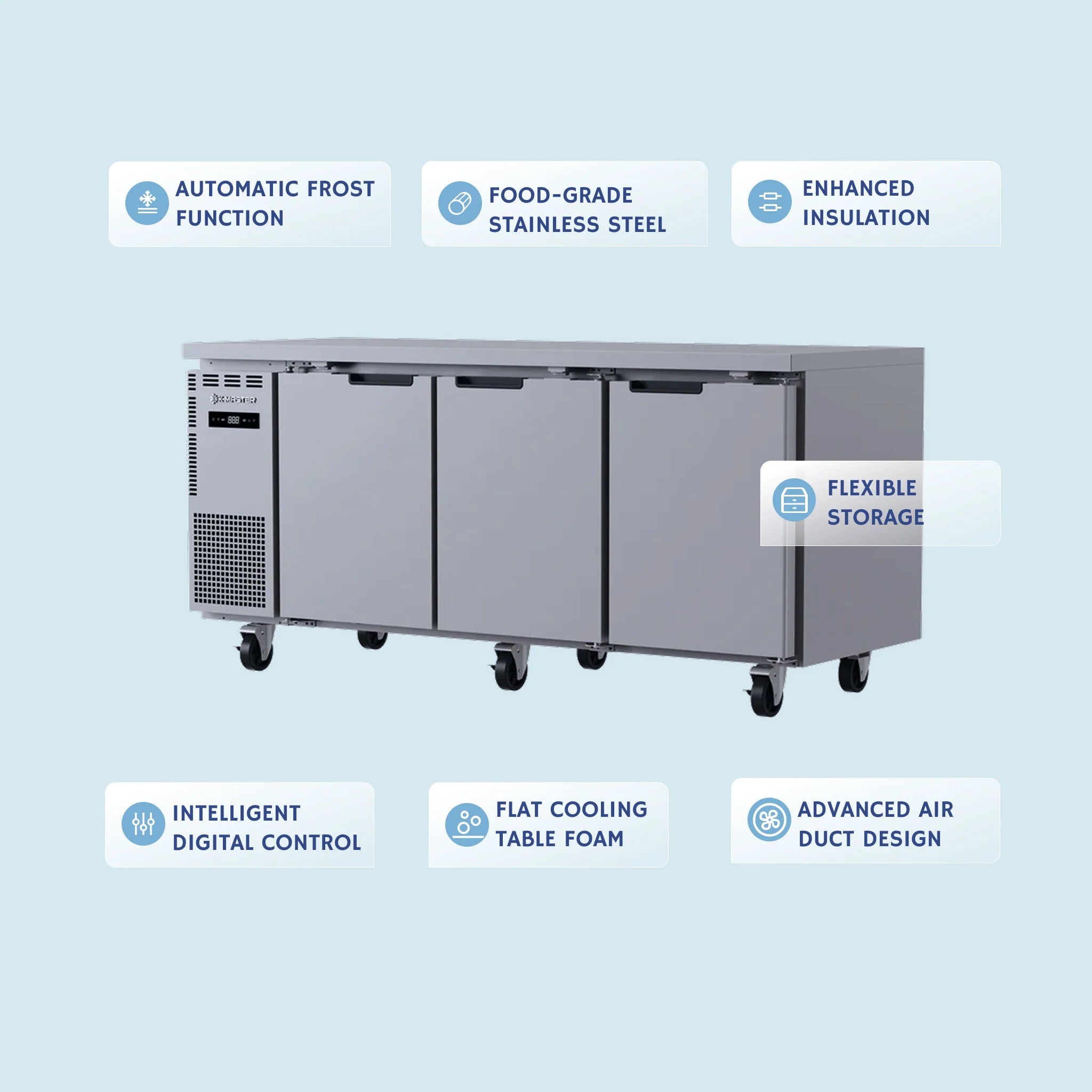 Under Counter Refrigerator - 3 door - HS18-3R-N