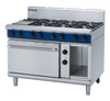 Blue Seal Black Series GE508D 1200mm Modular Gas 8 Burner Cooktop on Electric Oven