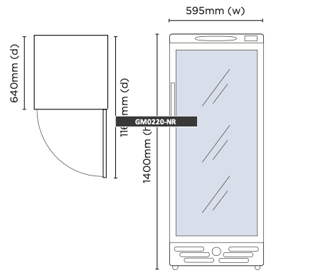 Bromic GM0220-NR LED ECO 215L Flat Glass Door Chiller