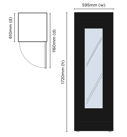 Bromic GM0300-NR RETRO Glass Door Chiller with 290L Capacity