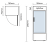 Bromic GM0660LB-NR LED ECO Black Flat Glass Door Chiller with Lightbox 660L