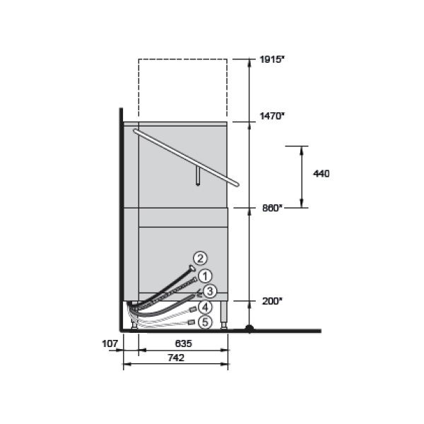 Hobart ECOMAX PLUS H615 Passthrough Dishwasher