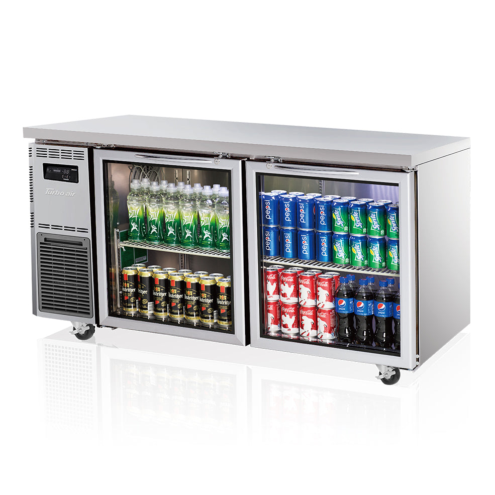 Turbo Air KGR15-2-N(HC) 1500mm Under Bench Two Glass Door Fridge 425L