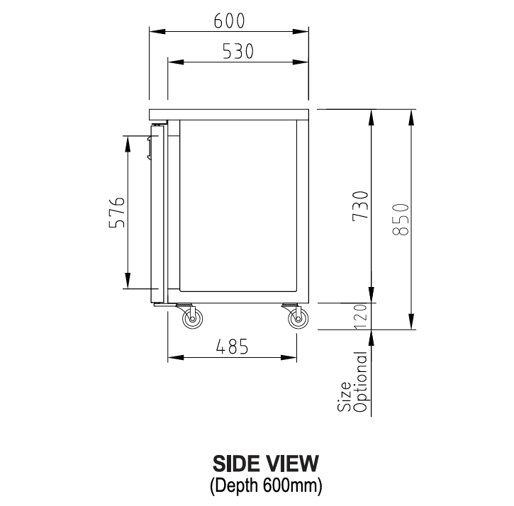 Turbo Air KUF18-3-N(HC)(600) 1800mm Three Door Bench Freezer 400L