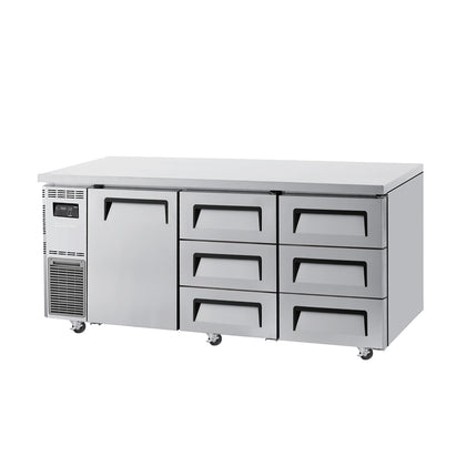 Turbo Air KUR18-3D-6-N(HC) 1800mm Under Bench Fridge 1 Door 6 Drawers 538L