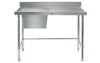 Simply Stainless / SS05.1800L LB/ (600 Series) Stainless Sink Bench with Splashback Includes leg brace - 1800mm Wide, Left Bowl / 41kg  / W1800 x D600 x H900 / Lifetime Warranty