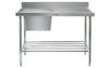 Simply Stainless / SS05.7.1800L / (700 Series)  Stainless Sink Bench with Splashback , Left Bowl - 1800mm Wide / 62kg / W1800 x D700 x H900 / Lifetime Warranty