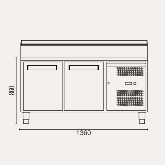 Exquisite MTC263H Stainless Steel Top Food Preparation Refrigerators
