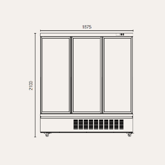 Exquisite SMC1600 - 3 Glass Door Upright Display Fridge