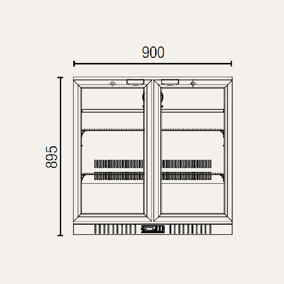 Exquisite UBC210 Two Swing Doors Backbar Display Refrigerators
