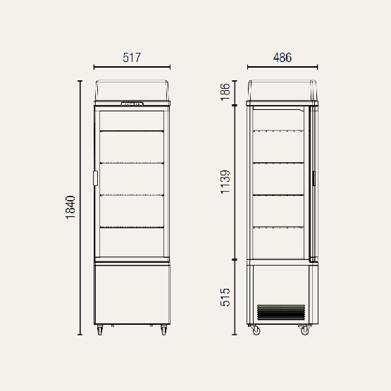 Exquisite CTD235 Black Four Sided Glass Upright Display Refrigerators