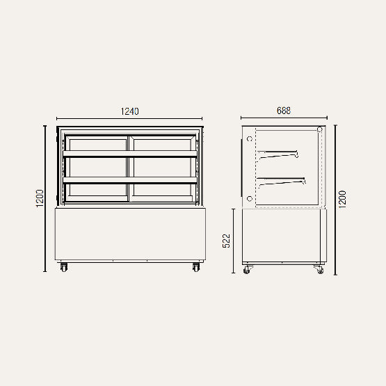 Exquisite CDS212B Three Tiers Cake Display Refrigerators – Black finish