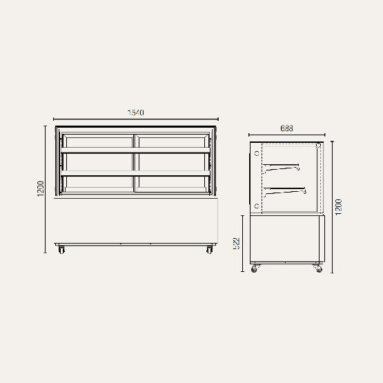 Exquisite CDS215B Three Tiers Cake Display Refrigerators – Black finish