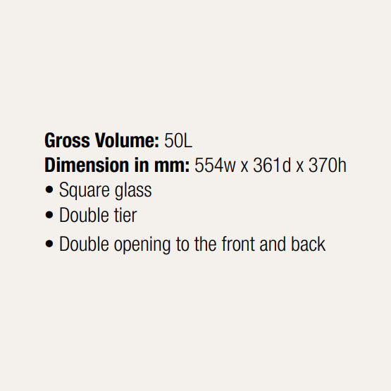 Exquisite CD50-W Two Tiers Flat Glass Ambient Cake Display – Elegant Walnut Colour