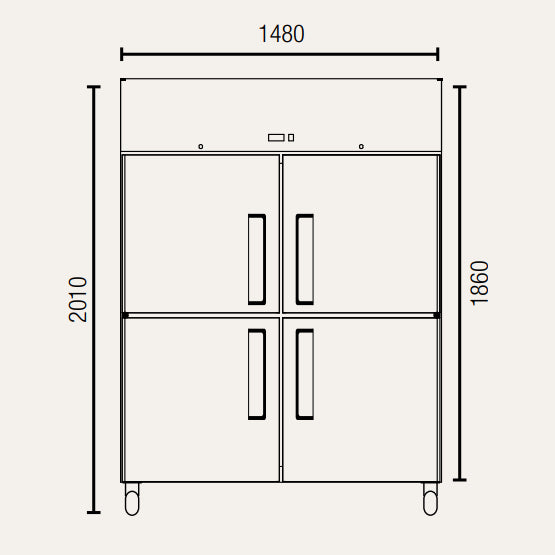 Exquisite GSC1412H Two Split Solid Doors Upright Storage Refrigerators