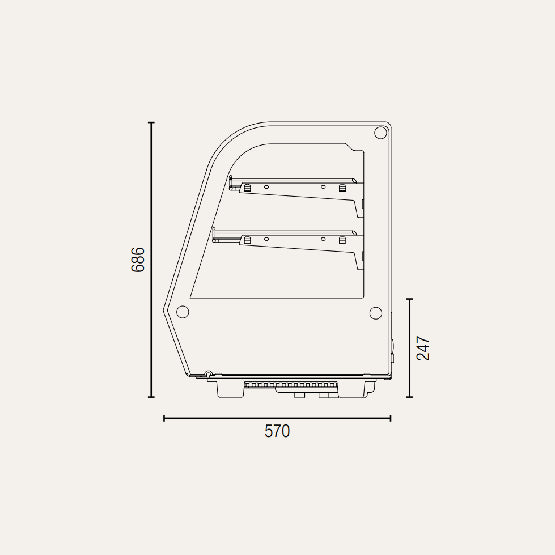 Exquisite CTC160 Counter Top Curved Cake Display Refrigerators