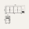 Exquisite UBC630 - 4 Swing Doors Backbar Display Fridge