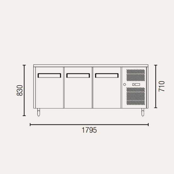 Exquisite USF400H Three Solid Doors Underbench Storage Freezers